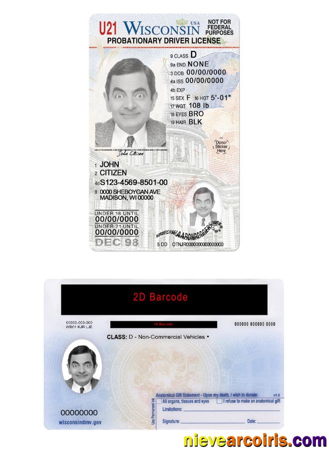 USA Wisconsin driving license